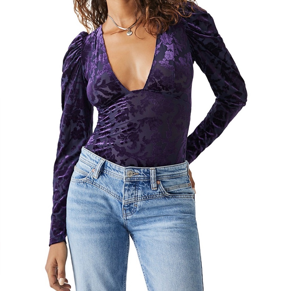 Free People Magic Hour Bodysuit in Deep Sea Combo